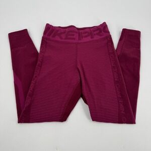 Nike Pro HyperWarm Training Tights Women Small Purple Dri Fit Size XS CU7001-638